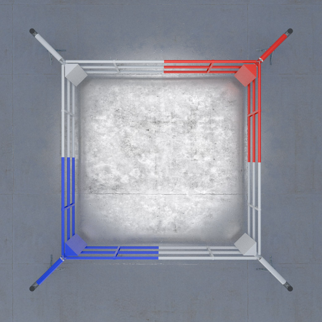 Podlahový tréninkový boxerský ring FIGHTER se 3 provazy, BRF-NF