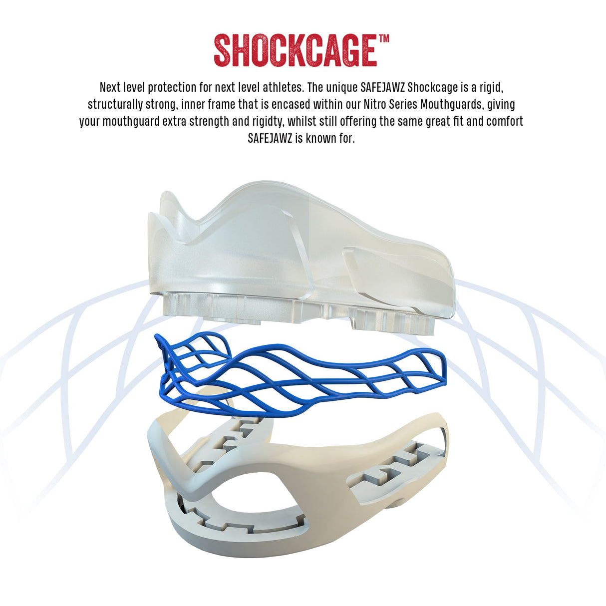 SAFEJAWZ chrániče zubů Nitro - bílá/modrá, SJNitroWhite