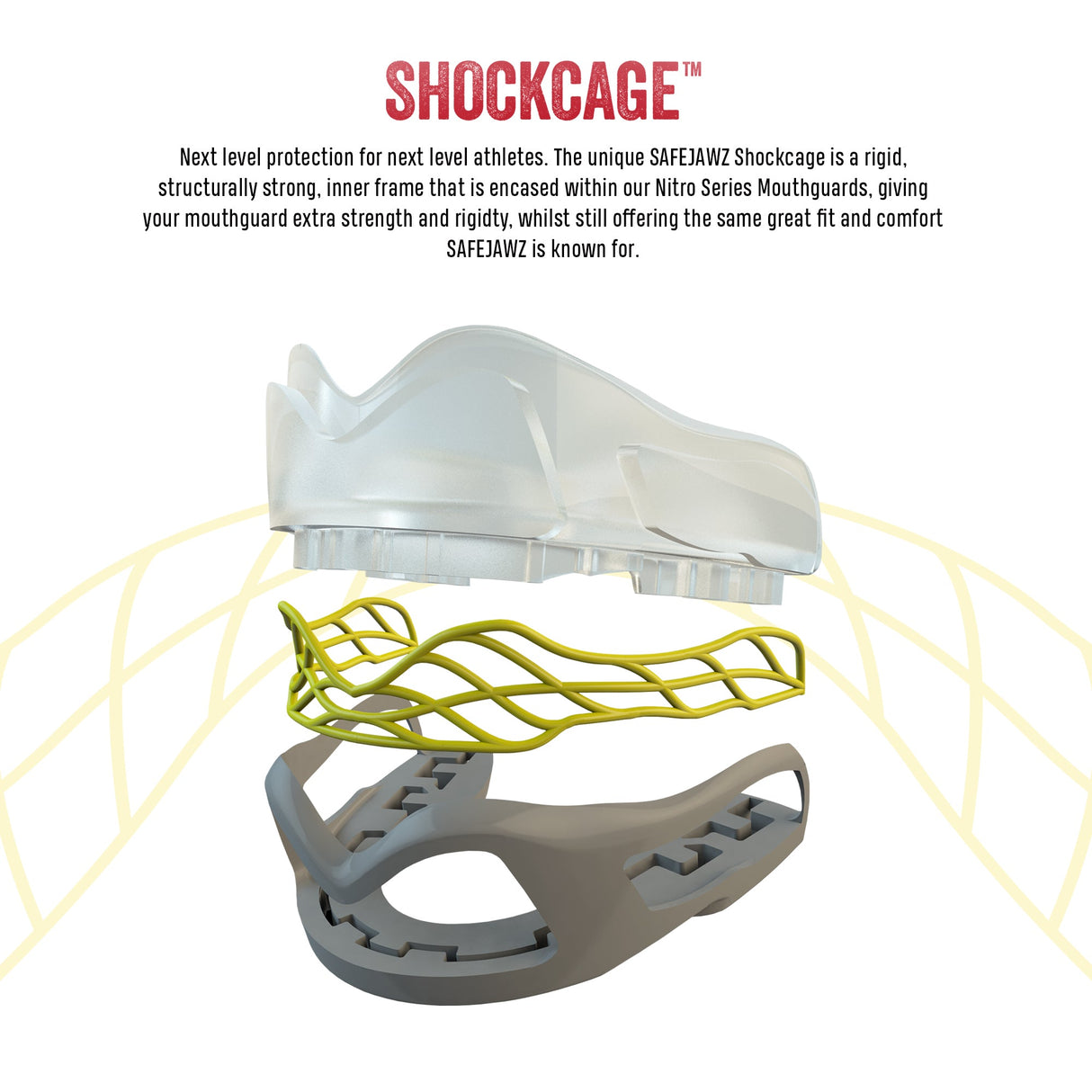 SAFEJAWZ chrániče zubů Nitro - šedá/žlutá, SJNitroGrey