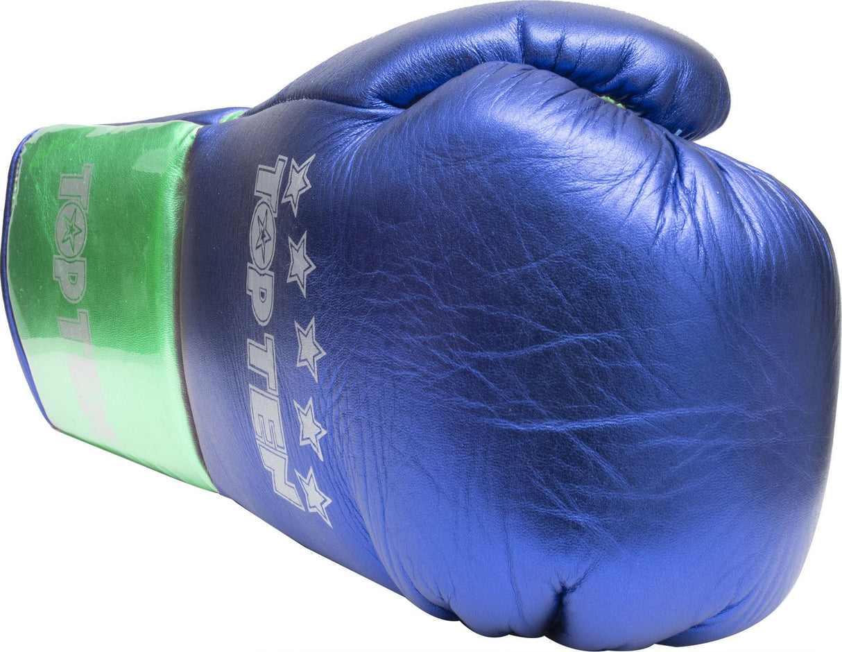 Top Ten boxerské rukavice šňůrkové PRO MX - modrá/zelená