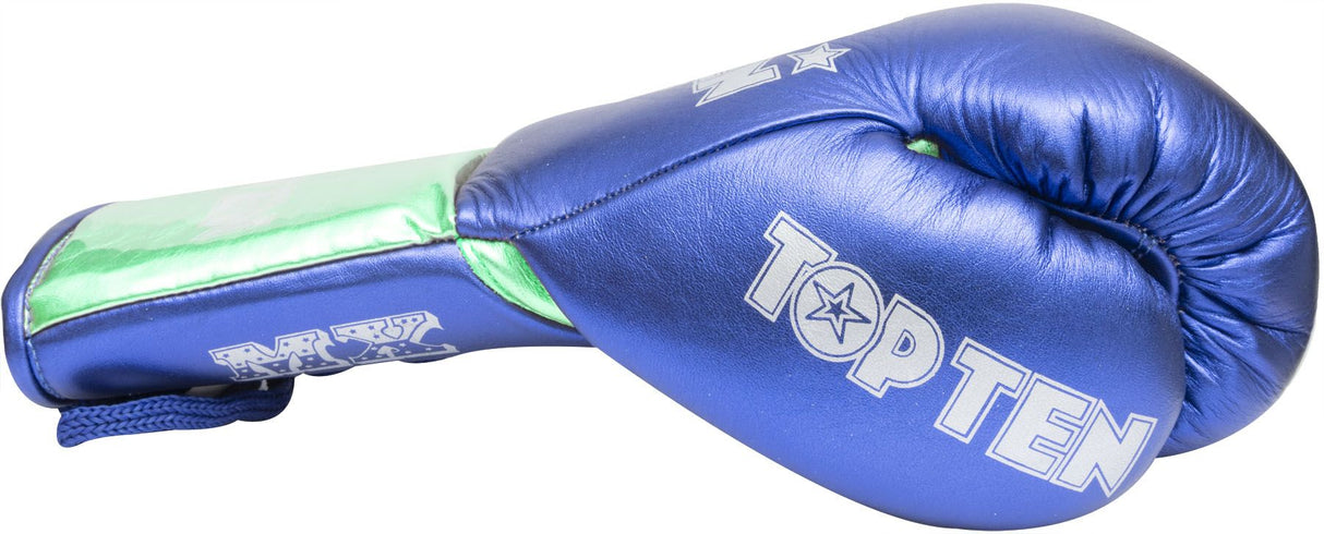 Top Ten boxerské rukavice šňůrkové PRO MX - modrá/zelená