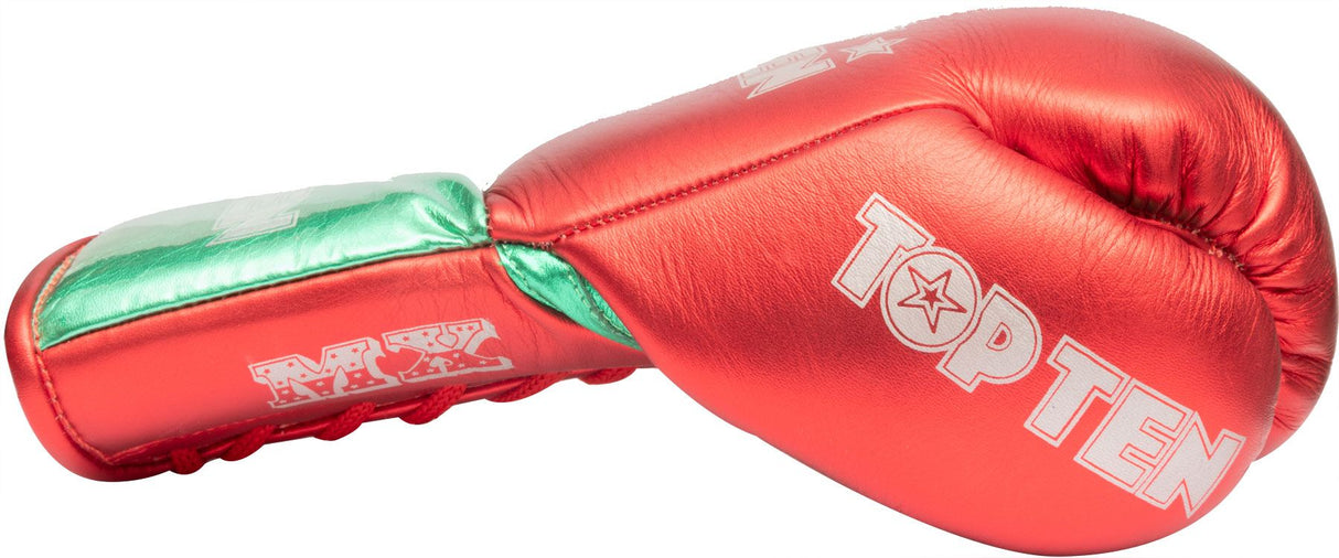 Top Ten boxerské rukavice šňůrkové PRO MX - červená/zelená