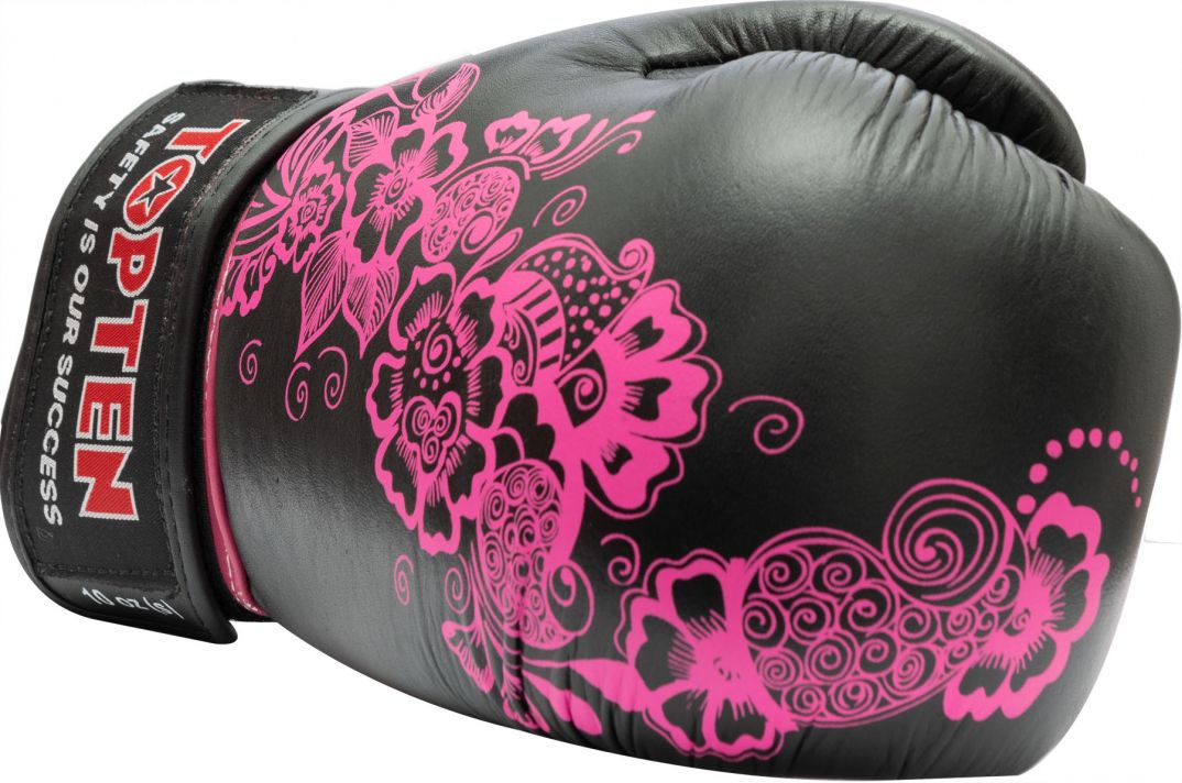 Boxerské rukavice Top Ten Individuals - černá/růžová, 2042-9