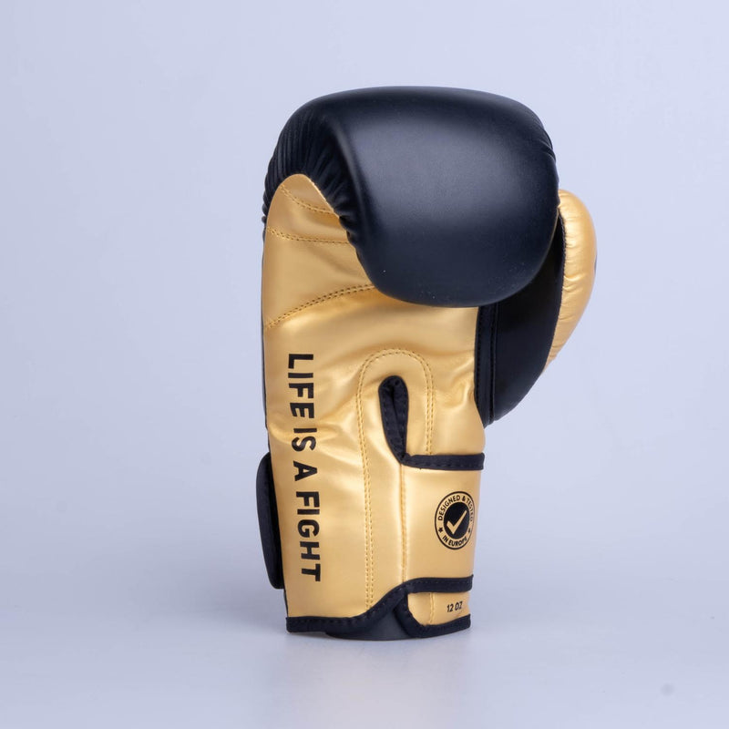 Boxerské rukavice Fighter Training PU - černá/zlatá, FBG-TRP-001