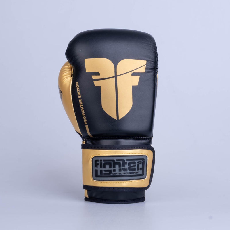 Boxerské rukavice Fighter Training PU - černá/zlatá, FBG-TRP-001
