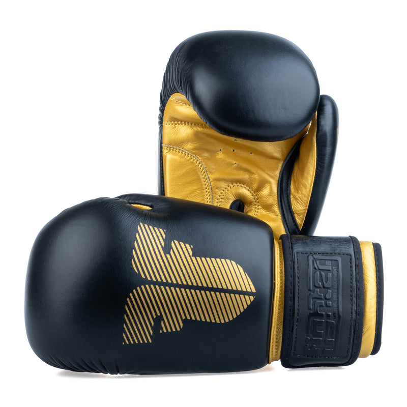 Boxerské rukavice Fighter Round - černá/zlatá, 1376-RNDXG