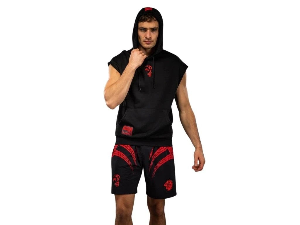 Mikina bez rukávů s kapucí Venum x Mike Tyson Tiger - černá/červená, VENUM-06035-100
