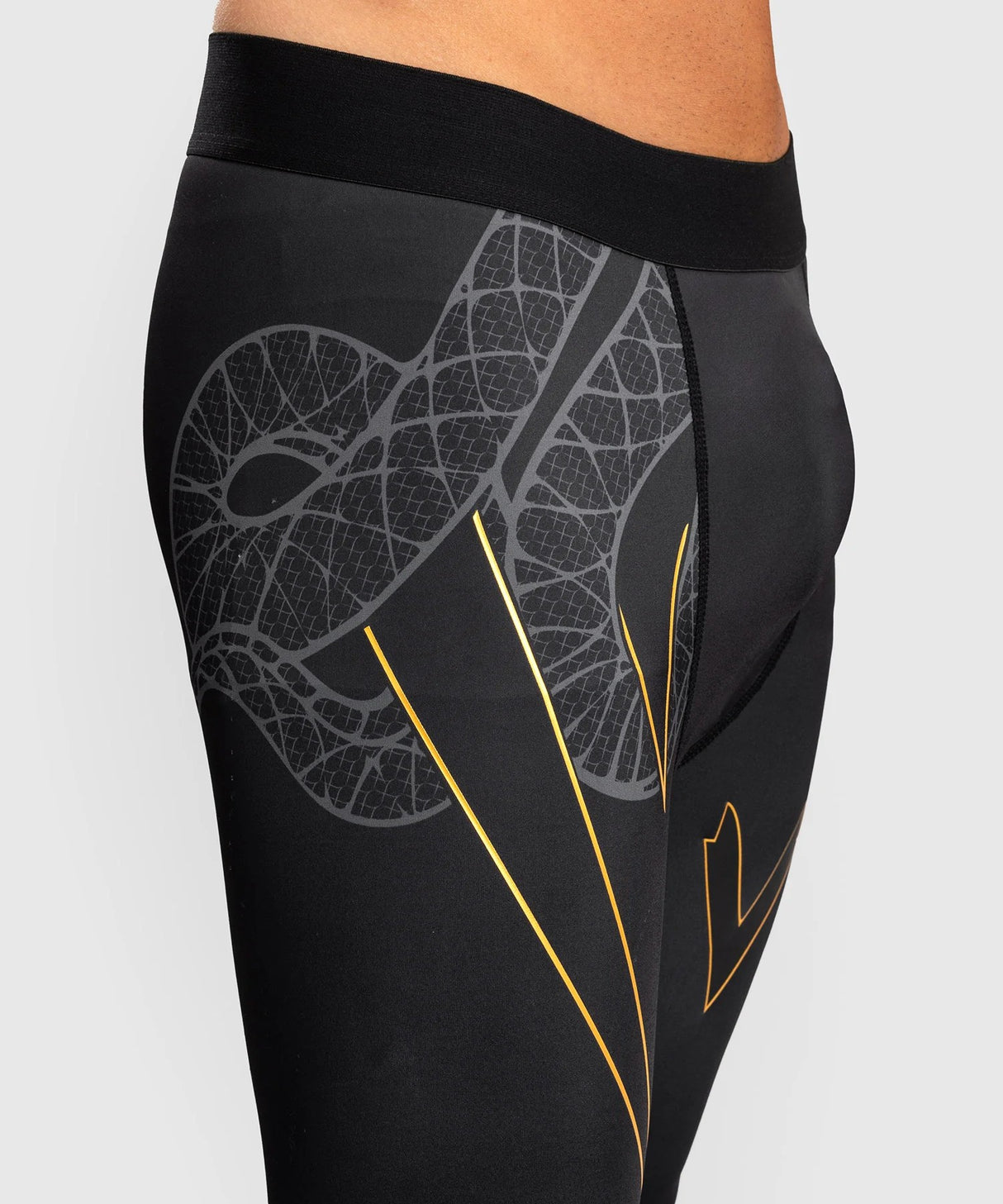 Venum Serpenti Pánské kompresní legíny - černá/zlatá, VENUM-05752-109
