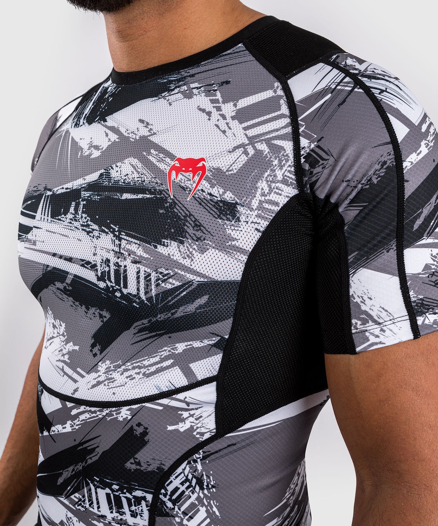 Venum rashguard s krátkým rukávem Electron 3.0 - šedá/červená, VENUM-04552-618