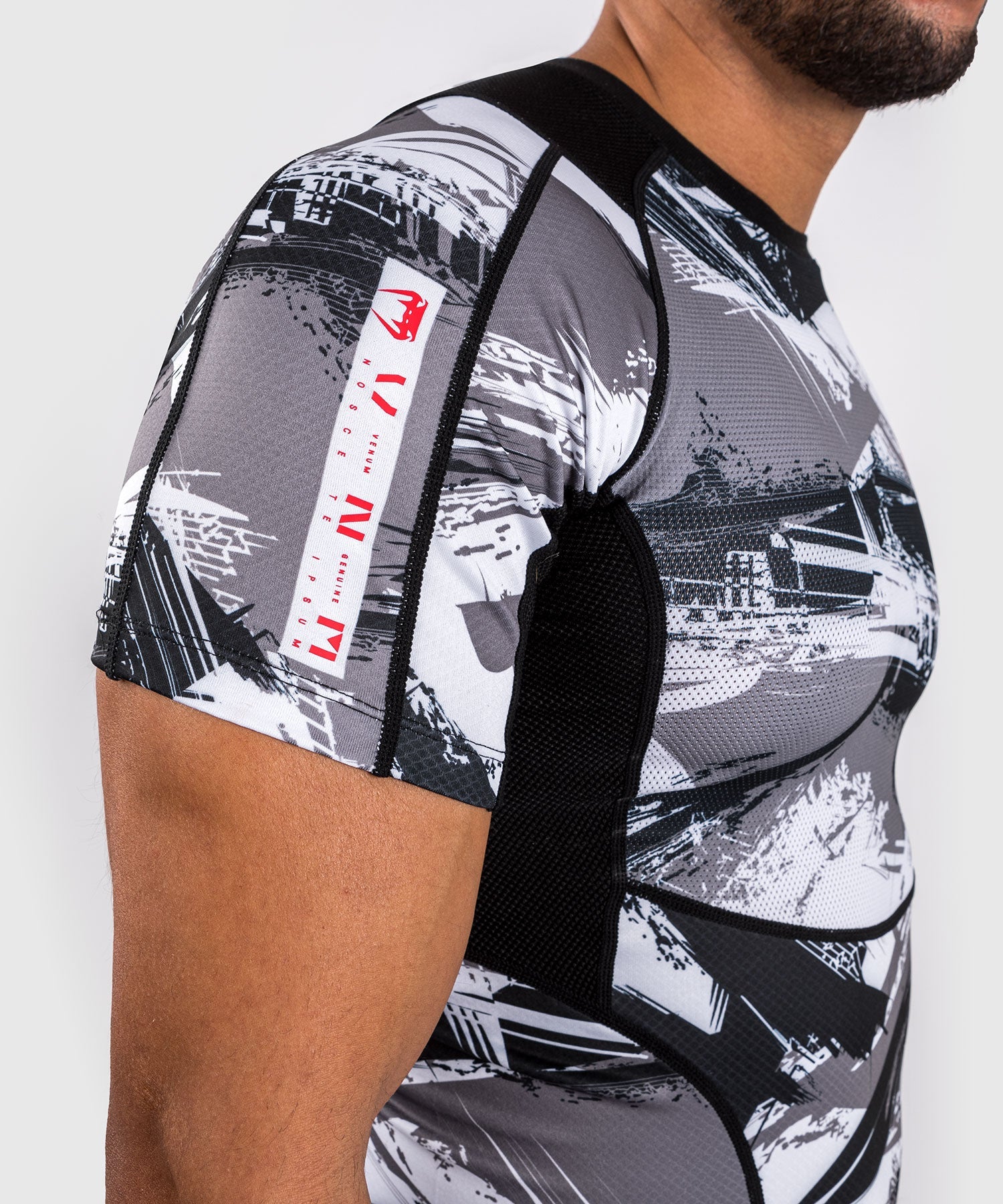 Venum rashguard s krátkým rukávem Electron 3.0 - šedá/červená, VENUM-04552-618