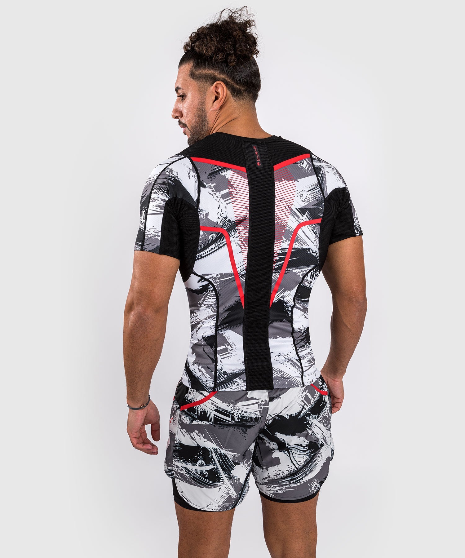 Venum rashguard s krátkým rukávem Electron 3.0 - šedá/červená, VENUM-04552-618