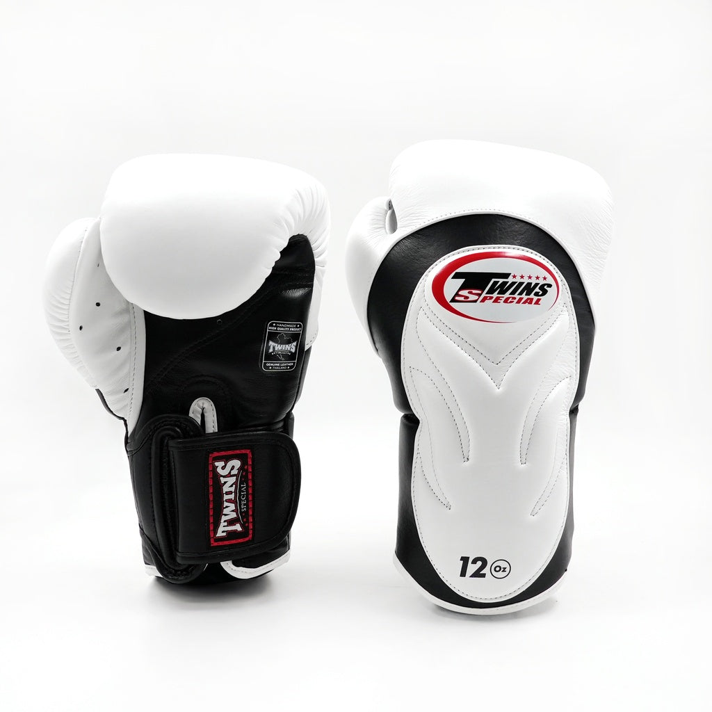 Rukavice Twins DeLuxe Sparring - bílá/černá, BGVL-6BW