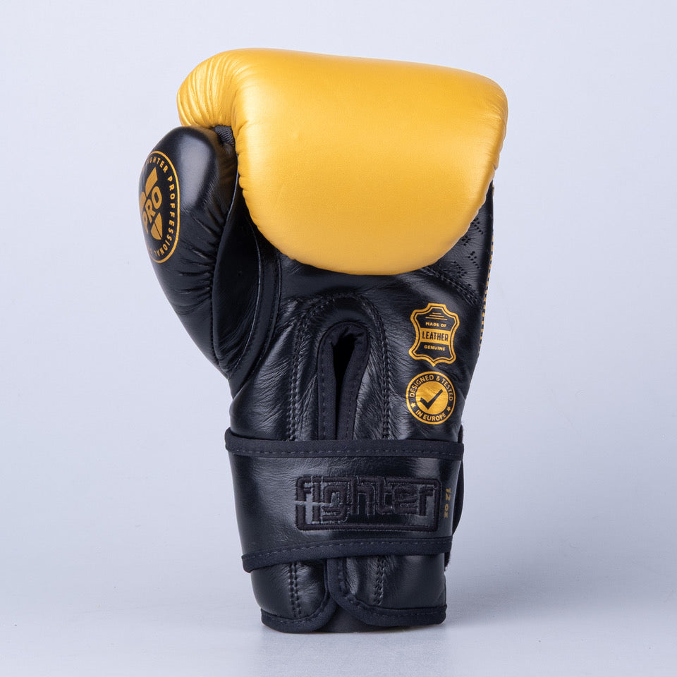 Boxerské rukavice Fighter Pro - zlatá/černá, FBG-PRO-005