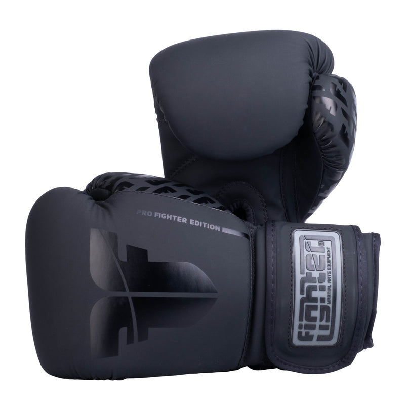 Boxerské rukavice Fighter Pro PU - černá, FBG-PRP-001
