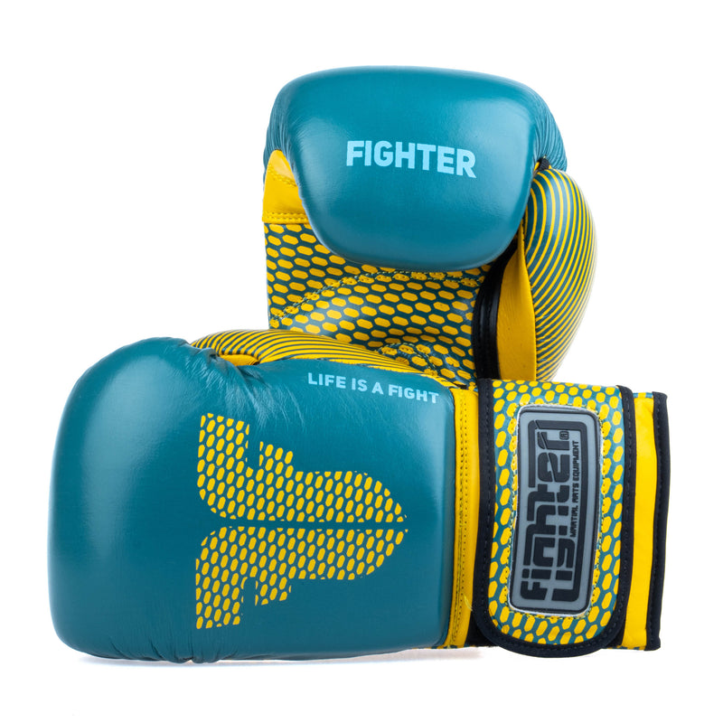 Boxerské rukavice Fighter Training - modrá/žlutá, FBG-TRN-003