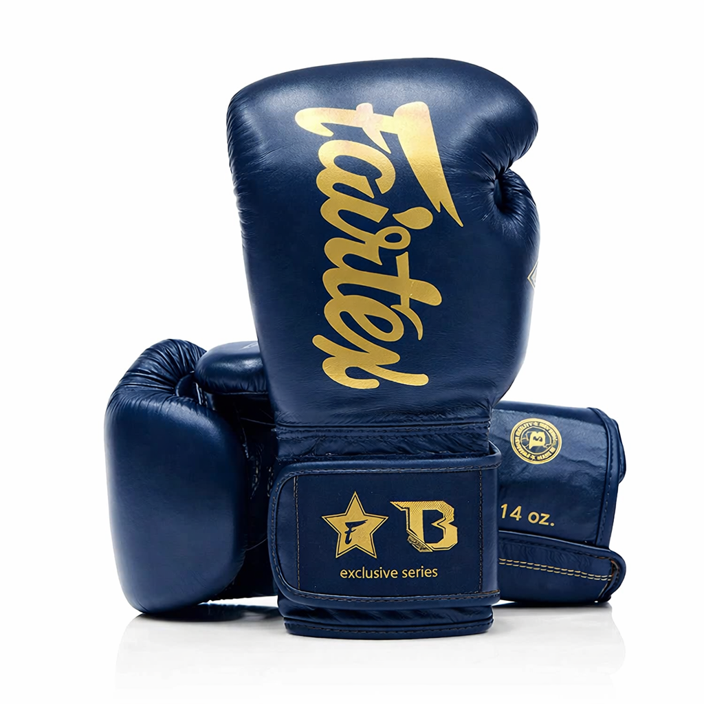 Fairtex boxerské rukavice Booster series - modrá/zlatá, FXB BG V2