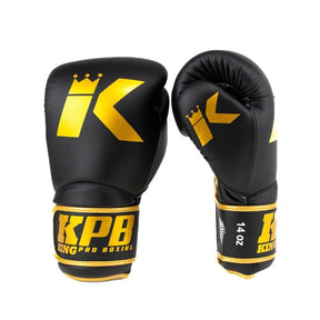 King Pro Boxing boxerské rukavice Pellis - černá/zlatá, KPB/BGK-3 - view-1