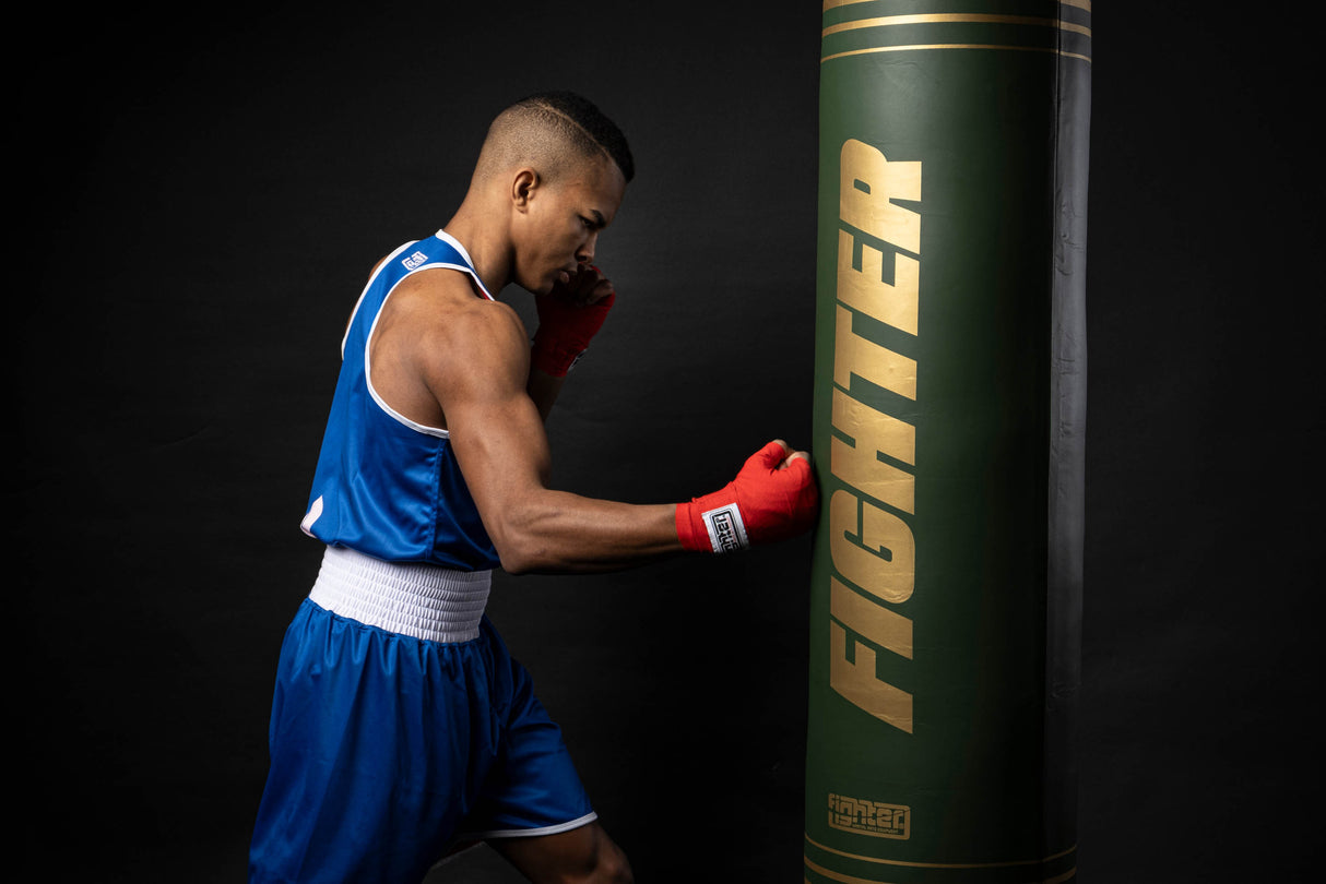 Fighter boxerský oboustranný dres tílko a trenky červená/modrá  RBSF-0304