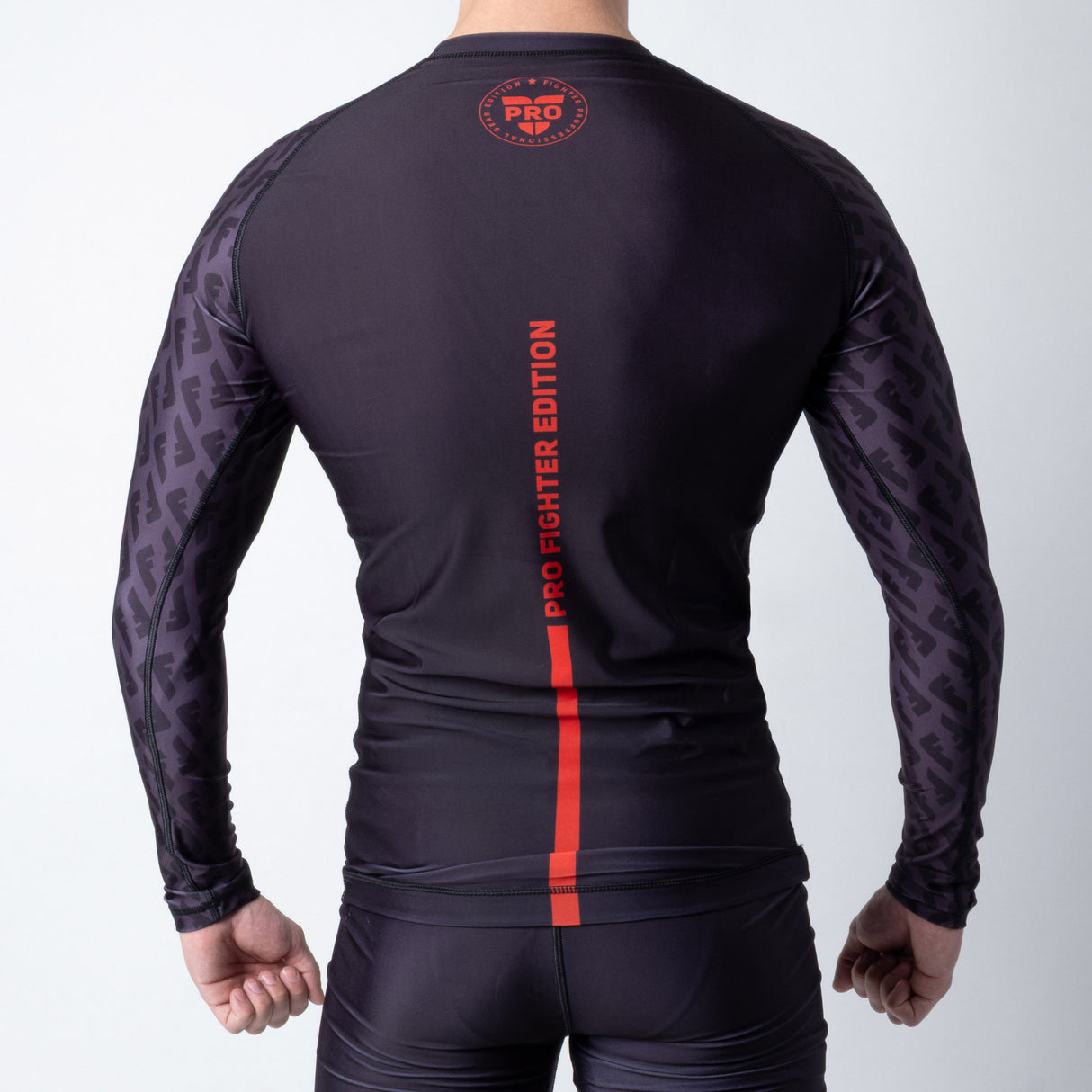 Fighter Rashguard s dlouhým rukávem - černá/červená, RSG-PRO-LS-01