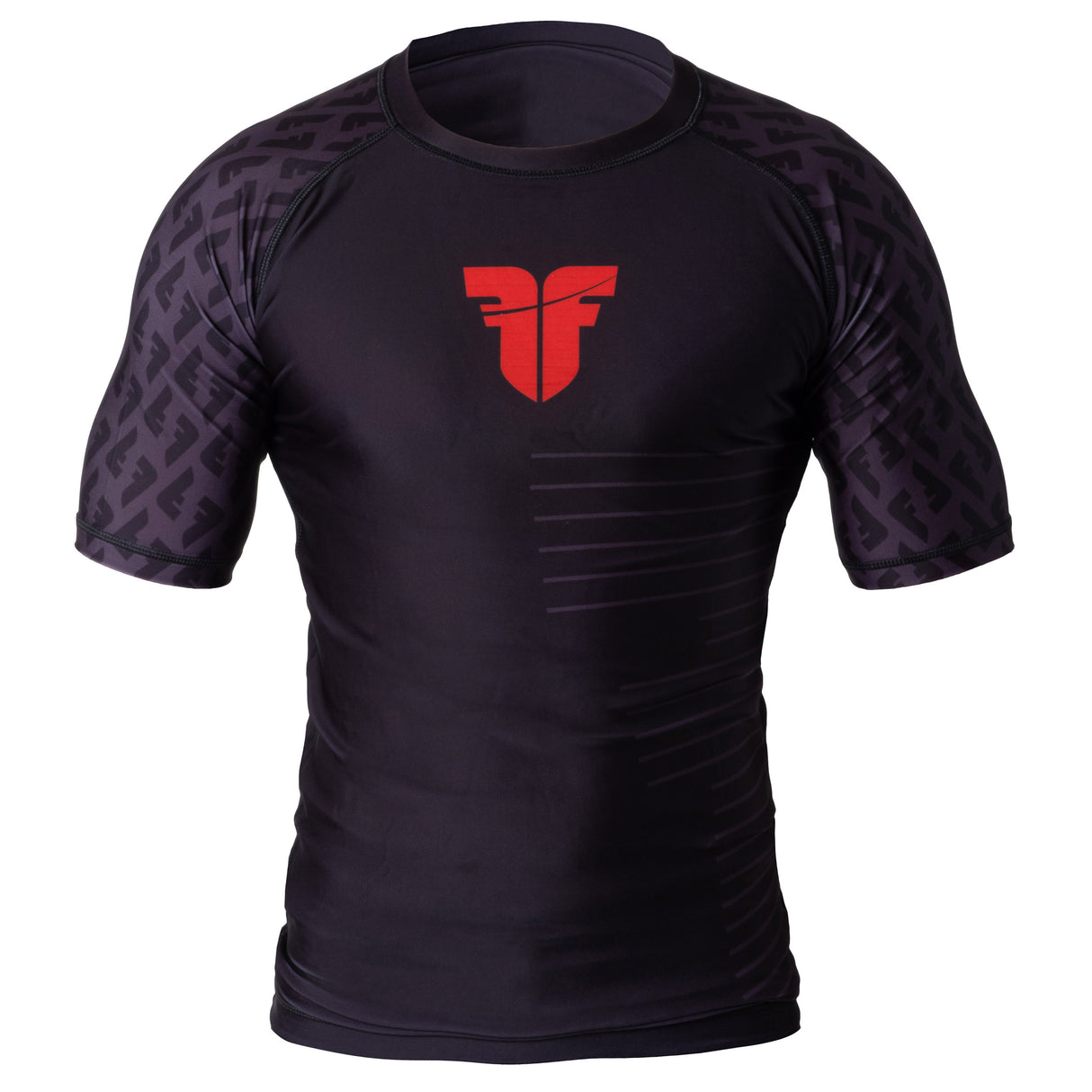 Fighter Rashguard s krátkým rukávem - černá/červená, RSG-PRO-SS-01