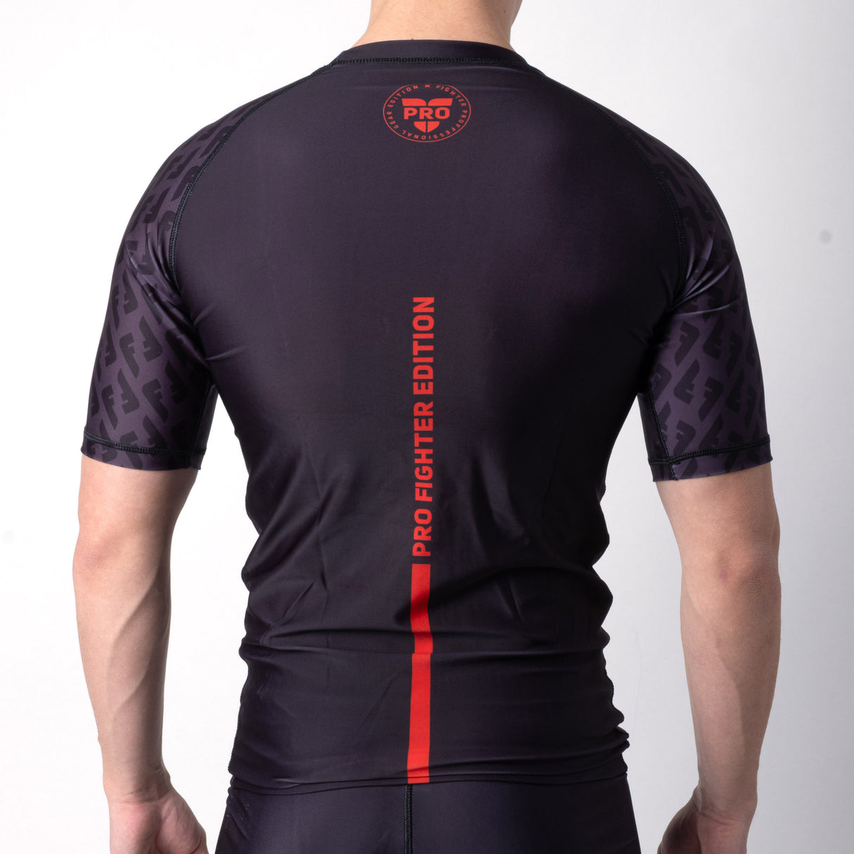 Fighter Rashguard s krátkým rukávem - černá/červená, RSG-PRO-SS-01