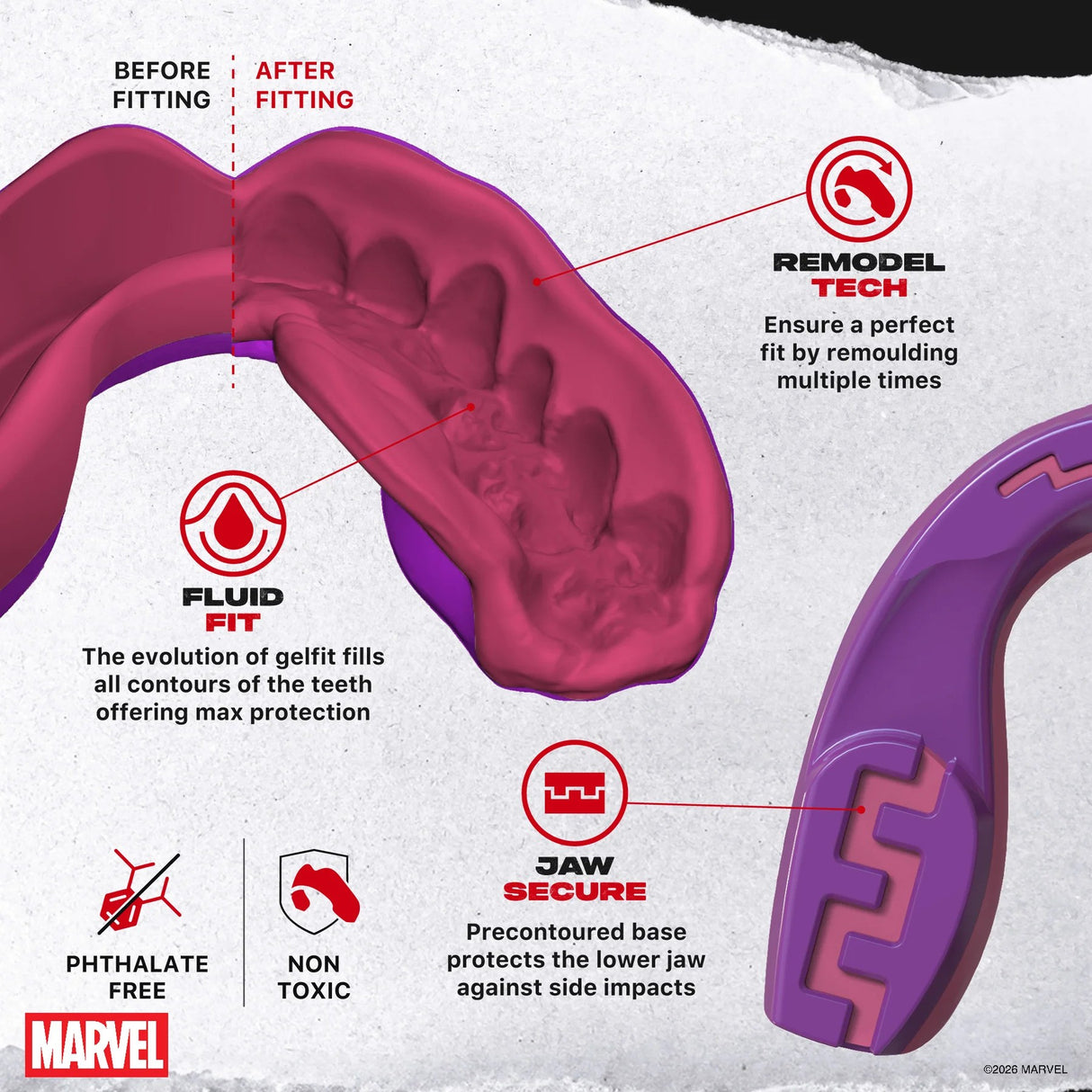 SAFEJAWZ chrániče zubů Marvel X-Men Gambit, růžová, SJGambitA