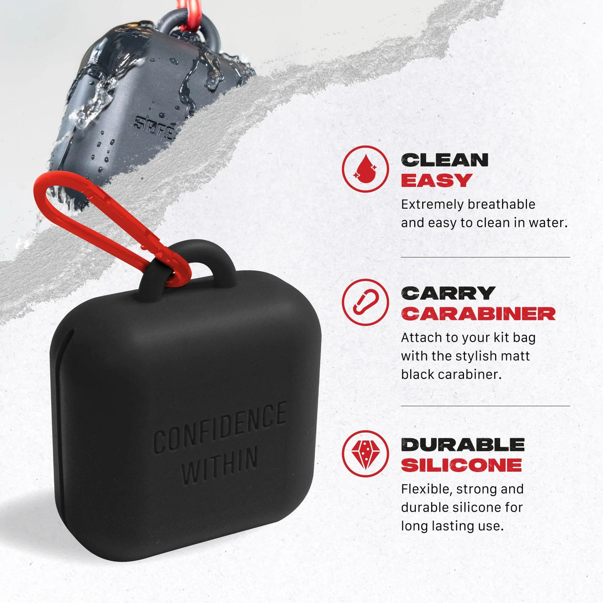 SafeJawz Premium silikonové pouzdro pro chrániče zubů - černá