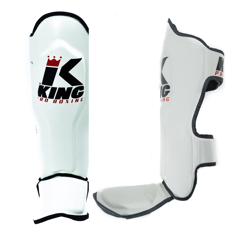 King Pro Boxing chrániče holení s nártem - bílá, KPB/SG-3