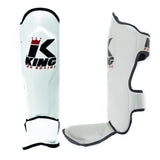 King Pro Boxing chrániče holení s nártem - bílá, KPB/SG-3