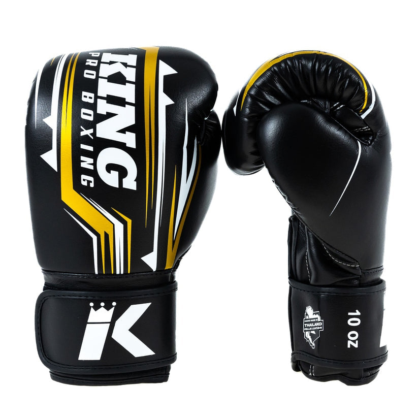 King Pro Boxing boxerské rukavice Spartan 3 - černá/zlatá, KPB/BG SPARTAN 3