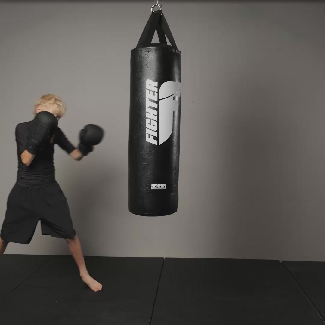 Závěsný boxovací pytel Fighter Rebel, FHBY-01 | černá, 100 cm