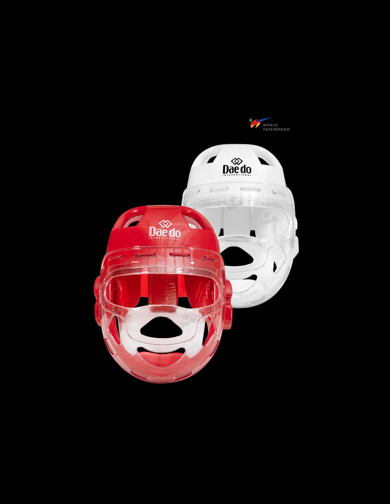 Daedo přilba s maskou Taekwondo WT - červená, 20915R, PRO 20916