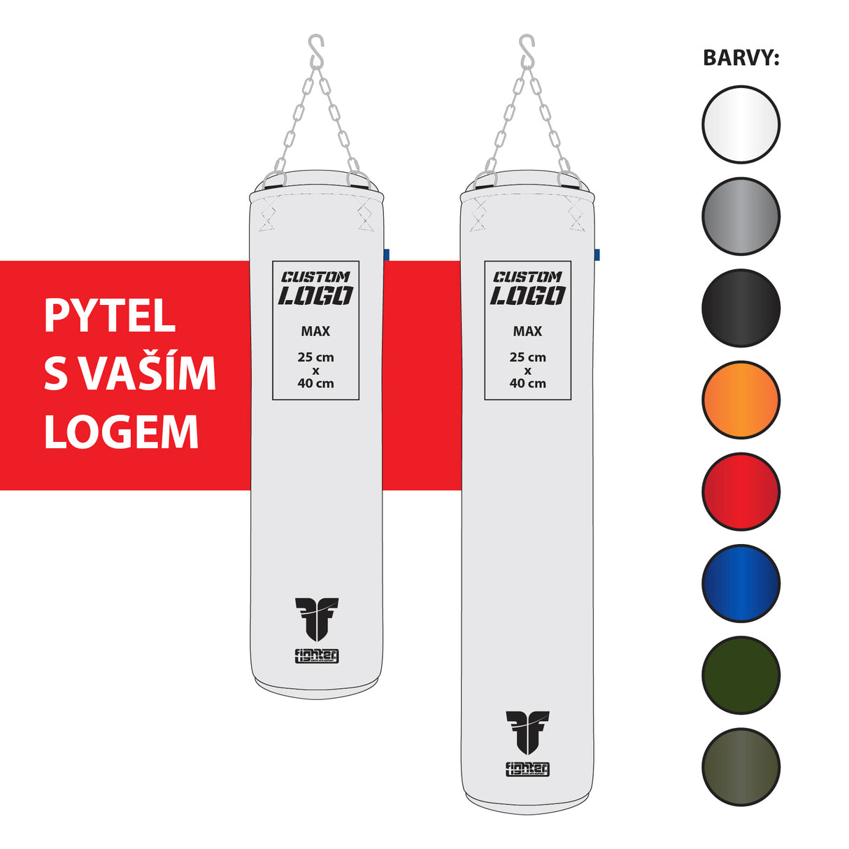 Profesionální boxerský pytel 150 a 180cm, průměr 36cm Classic - vlastní potisk