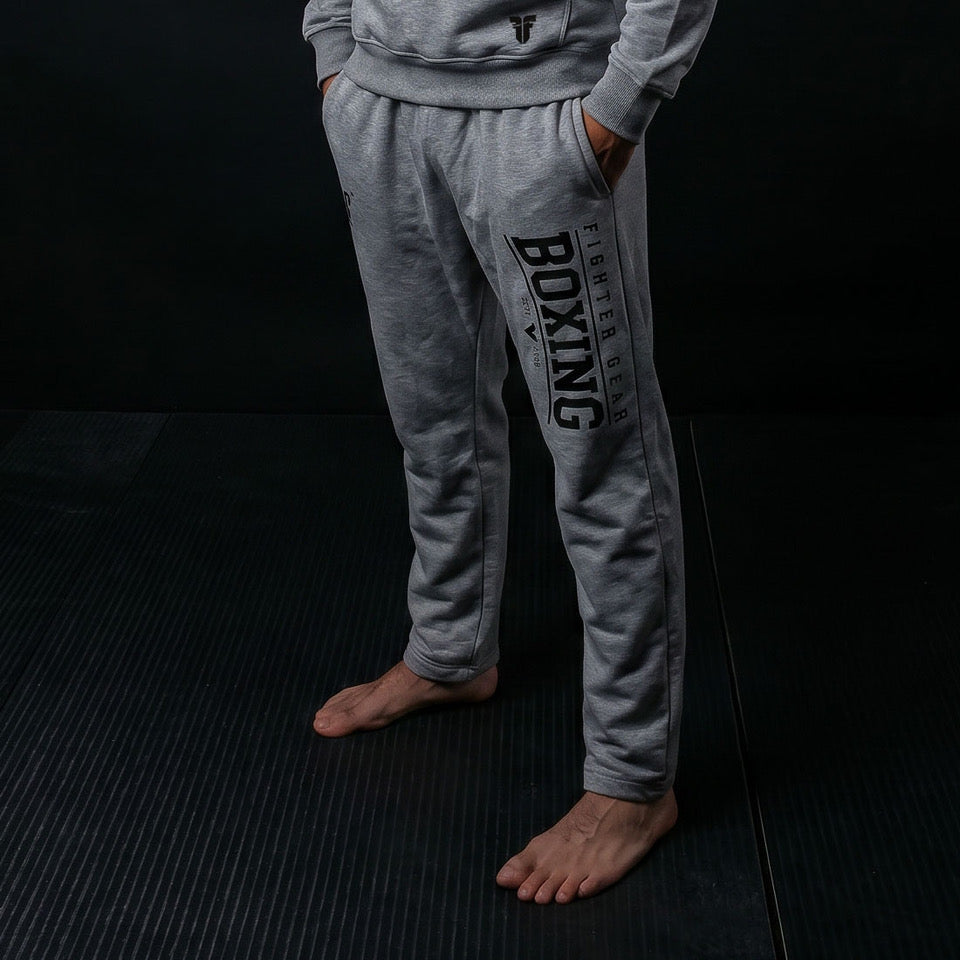 Tepláky Fighter, s potiskem BOXING - šedá, F25JGPBX-09