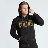 Mikina s kapucí Fighter na zip, s potiskem BOXING - černá, F25HZBX-02