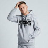 Mikina s kapucí Fighter s potiskem BOXING  - šedá, F25HDBX-09