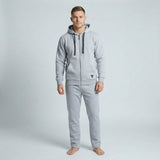 Mikina s kapucí Fighter na zip - šedá, F25HZ-09