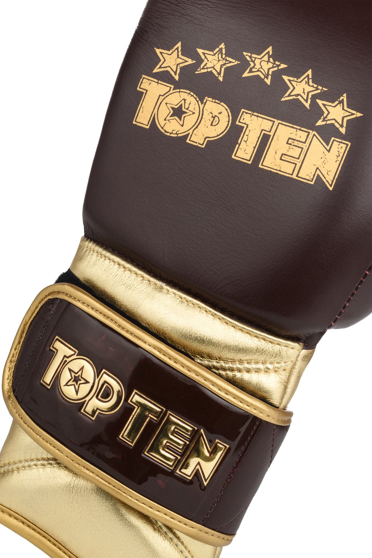 Boxerské rukavice Top Ten “Prestige”- hnědá/zlatá, 2747-8