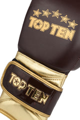 Boxerské rukavice Top Ten “Prestige”- hnědá/zlatá, 2747-8