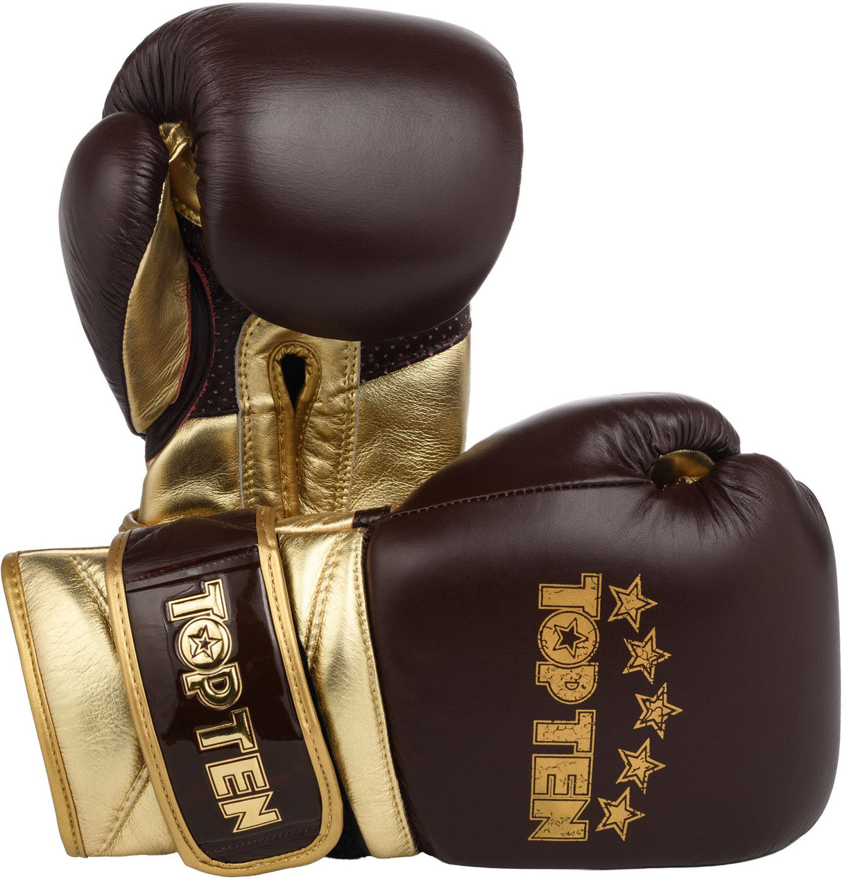 Boxerské rukavice Top Ten “Prestige”- hnědá/zlatá, 2747-8