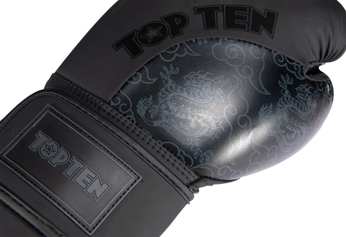 Top Ten boxerské rukavice „Dragon“ - černá/černá, 22197-99