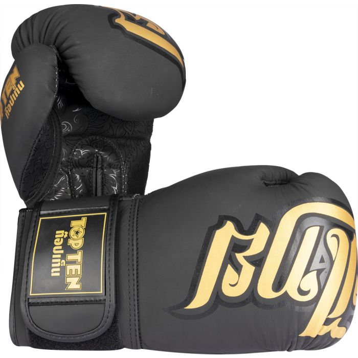 Boxerské rukavice Top Ten "Nong Han"- černá/zlatá, 20195-92