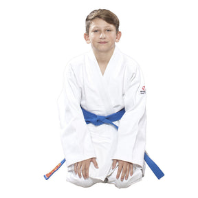 Judo kimono Hayashi TODAI bílé – dětské judo gi s modrým páskem