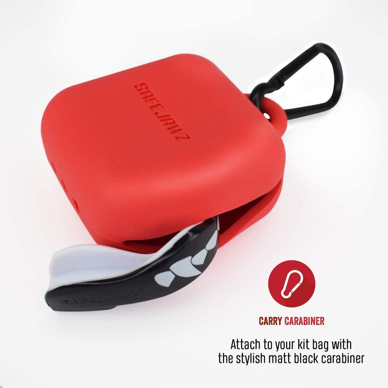 SafeJawz Premium silikonové pouzdro pro chrániče zubů - červená