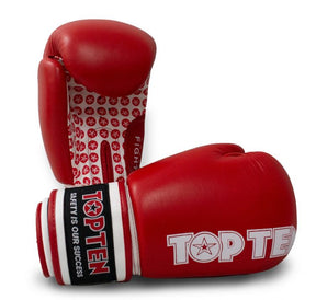 Boxerské rukavice TOP TEN Fight - červená/bílá, 20661-40 - view-1