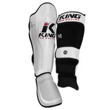 King Pro Boxing chrániče holení s nártem - bílá, KPB/SG-3
