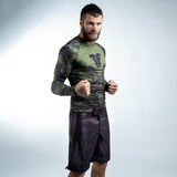 Rash guard Fighter - Honey Camo -zelená, FRG-16
