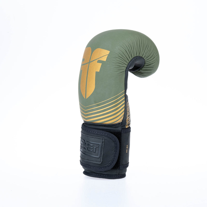 Boxerské rukavice Fighter SPLIT Stripes - khaki/zlatá