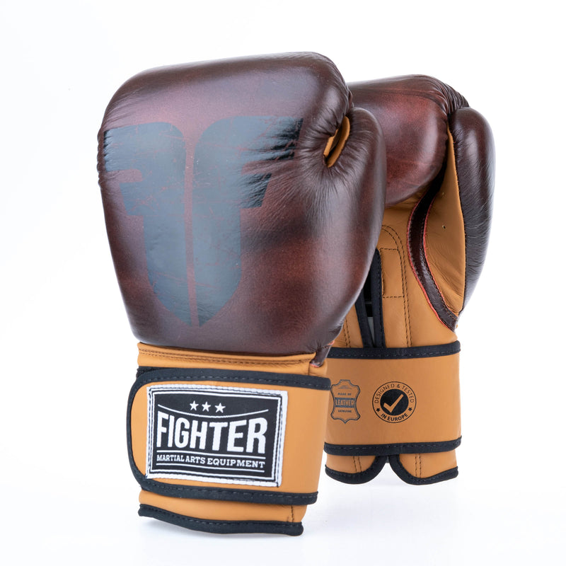 Boxerské rukavice Fighter Retro - hnědá