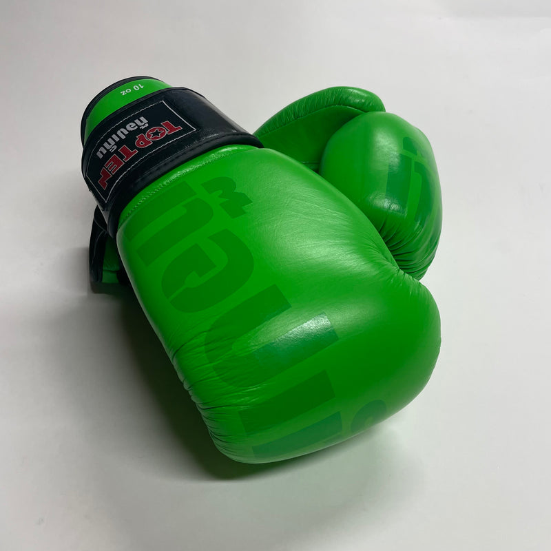 POŠKOZENÉ: Top Ten IFMA Boxerské rukavice Ajarn - zelená, 10oz